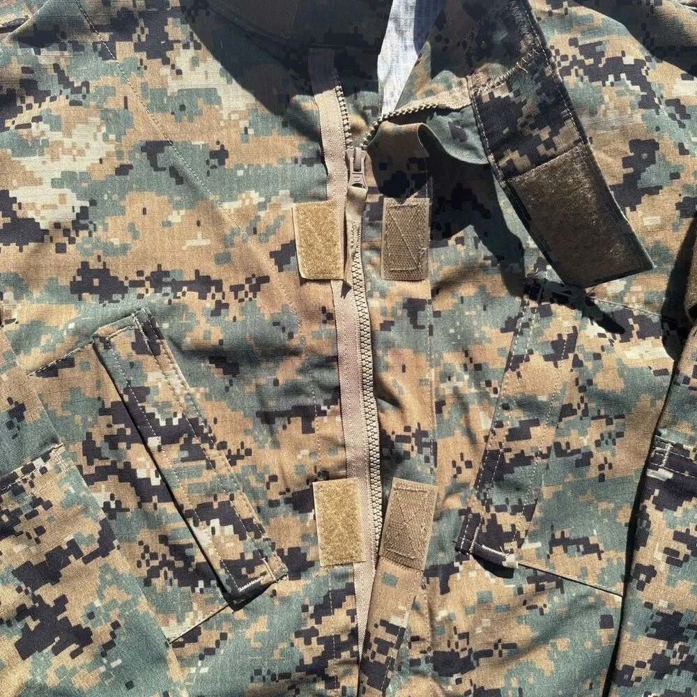 Tru-Spec Digital Camo Combat Shirt Unisex XL Long Green Brown Long Sleeve